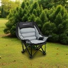 Dowinx Oversized Camping Chair for Adults – Extra Large, Folding Lawn Chair with Cup Holder, 3-Level Adjustable, 400 lbs Capacity, Black