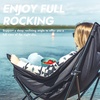 Dowinx Oversized Rocking Camping Chair, Fully Padded Patio Chair with Side Pocket and Carry Bag, High Back Portable Lawn Recliner with Headrest, Support 300 lbs, Grey(Grey)