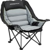 Dowinx Oversized Camping Chair for Adults – Extra Large, Folding Lawn Chair with Cup Holder, 3-Level Adjustable, 400 lbs Capacity, Black